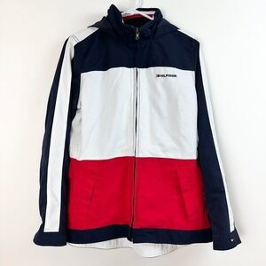 Tommy Hilfiger Jacket Womens Medium Coastal‎ Yachting Sailing Colorblock Hooded